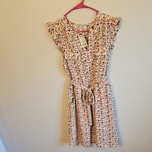 Monteau Floral Print Blouse with Ruffle Detail